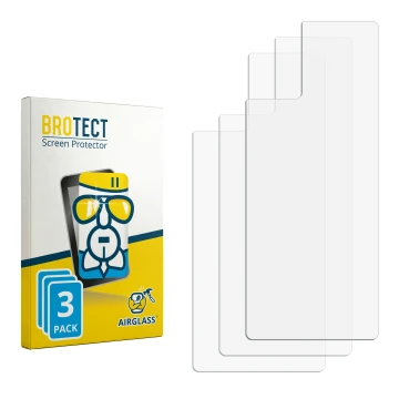 Vorderseite einer Produktverpackung mit dem Markenlogo BROTECT. Daneben ist der zugehörige Displayschutz.
