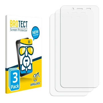 Vorderseite einer Produktverpackung mit dem Markenlogo BROTECT. Daneben ist der zugehörige Displayschutz.