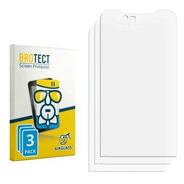 Vorderseite einer Produktverpackung mit dem Markenlogo BROTECT. Daneben ist der zugehörige Displayschutz.