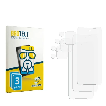 Vorderseite einer Produktverpackung mit dem Markenlogo BROTECT. Daneben ist der zugehörige Displayschutz.