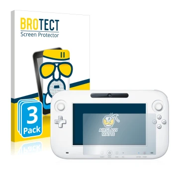 Vorderseite einer Produktverpackung mit dem Markenlogo BROTECT. Daneben ist das Gerät Nintendo Wii U GamePad (Controller) mit 