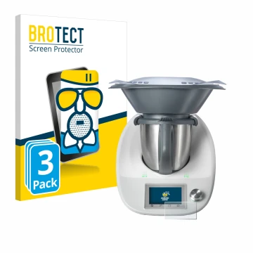 Vorderseite einer Produktverpackung mit dem Markenlogo BROTECT. Daneben ist das Gerät Vorwerk Thermomix TM5 mit dem zugehörige