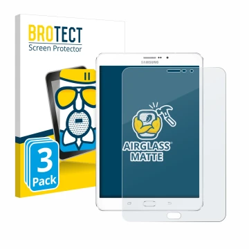 Vorderseite einer Produktverpackung mit dem Markenlogo BROTECT. Daneben ist das Gerät Samsung Galaxy Tab Tab S2 8.0 LTE mit de