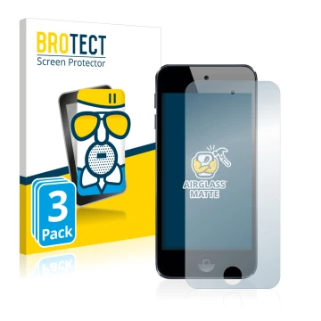 Vorderseite einer Produktverpackung mit dem Markenlogo BROTECT. Daneben ist das Gerät Apple iPod Touch (6. Gen.) mit dem zugeh