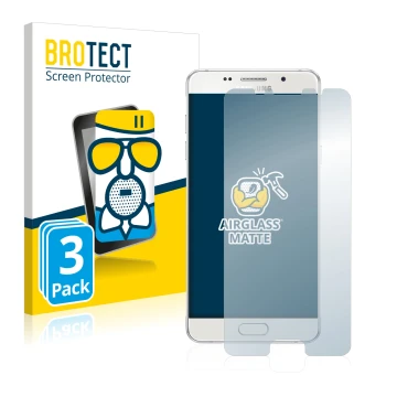 Vorderseite einer Produktverpackung mit dem Markenlogo BROTECT. Daneben ist das Gerät Samsung Galaxy A5 2016 mit dem zugehörig