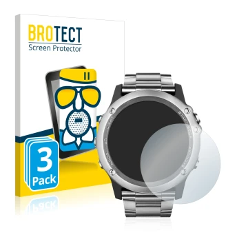 Vorderseite einer Produktverpackung mit dem Markenlogo BROTECT. Daneben ist das Gerät Garmin Fenix 3 Saphir mit dem zugehörige