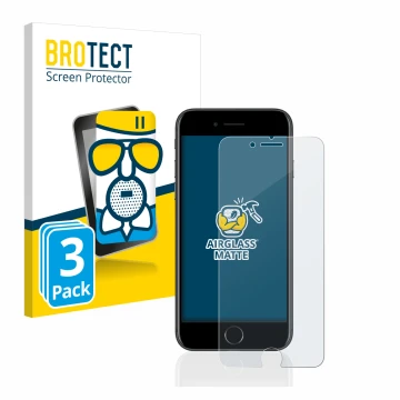 Vorderseite einer Produktverpackung mit dem Markenlogo BROTECT. Daneben ist das Gerät Apple iPhone 7 mit dem zugehörigen Displ