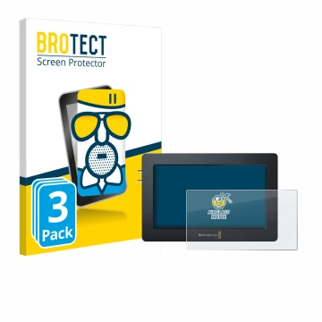 Vorderseite einer Produktverpackung mit dem Markenlogo BROTECT. Daneben ist das Gerät Blackmagic Design Blackmagic Video Assis