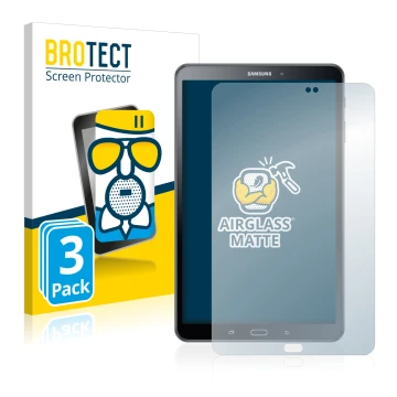 Vorderseite einer Produktverpackung mit dem Markenlogo BROTECT. Daneben ist das Gerät Samsung Galaxy Tab A 10.1 2016 mit dem z