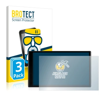 Vorderseite einer Produktverpackung mit dem Markenlogo BROTECT. Daneben ist das Gerät Garmin DriveSmart 61 LMT-D mit dem zugeh