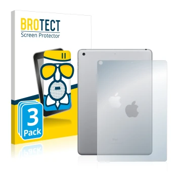 Vorderseite einer Produktverpackung mit dem Markenlogo BROTECT. Daneben ist das Gerät Apple iPad 9.7