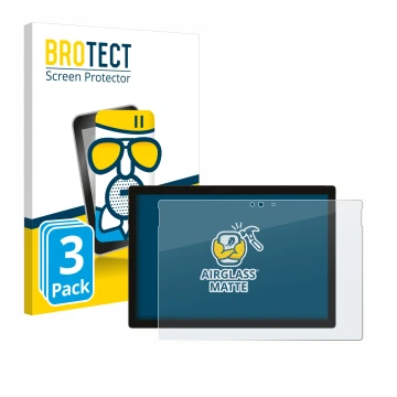 Vorderseite einer Produktverpackung mit dem Markenlogo BROTECT. Daneben ist das Gerät Microsoft Surface Pro 5 2017 mit dem zug