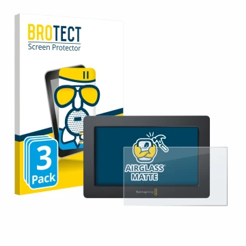 Vorderseite einer Produktverpackung mit dem Markenlogo BROTECT. Daneben ist das Gerät Blackmagic Design Video Assist (5.0) mit