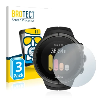 Vorderseite einer Produktverpackung mit dem Markenlogo BROTECT. Daneben ist das Gerät Suunto Spartan Ultra mit dem zugehörigen