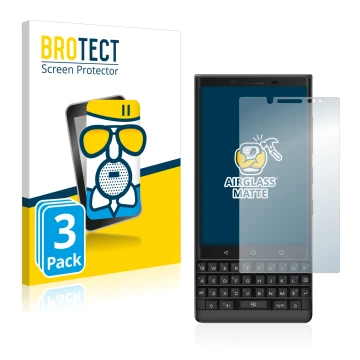 Vorderseite einer Produktverpackung mit dem Markenlogo BROTECT. Daneben ist das Gerät BlackBerry Key2 mit dem zugehörigen Disp