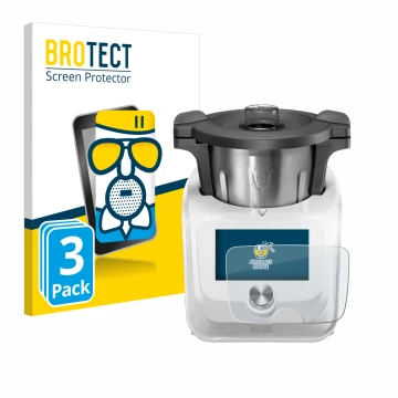 Vorderseite einer Produktverpackung mit dem Markenlogo BROTECT. Daneben ist das Gerät SilverCrest Monsieur Cuisine Connect mit