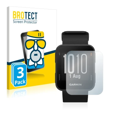 Vorderseite einer Produktverpackung mit dem Markenlogo BROTECT. Daneben ist das Gerät Garmin Approach S10 mit dem zugehörigen 