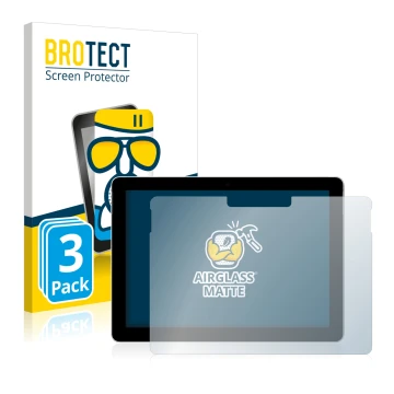 Vorderseite einer Produktverpackung mit dem Markenlogo BROTECT. Daneben ist das Gerät Microsoft Surface Go (1. Gen.) mit dem z