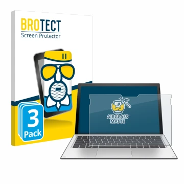 Vorderseite einer Produktverpackung mit dem Markenlogo BROTECT. Daneben ist das Gerät HP Elite x2 1013 G3 mit dem zugehörigen 