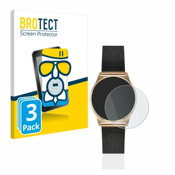 Vorderseite einer Produktverpackung mit dem Markenlogo BROTECT. Daneben ist das Gerät Xlyne X-Watch Joli XW Pro mit dem zugehö