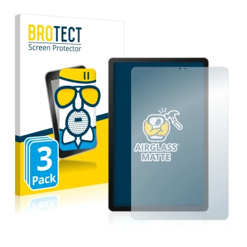 Vorderseite einer Produktverpackung mit dem Markenlogo BROTECT. Daneben ist das Gerät Samsung Galaxy Tab S5e LTE 2019 mit dem 