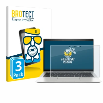 Vorderseite einer Produktverpackung mit dem Markenlogo BROTECT. Daneben ist das Gerät HP EliteBook x360 1030 G3 mit dem zugehö