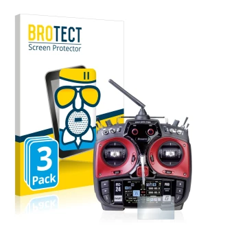 Vorderseite einer Produktverpackung mit dem Markenlogo BROTECT. Daneben ist das Gerät Graupner mz-24 Pro mit dem zugehörigen D