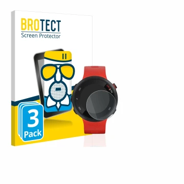 Vorderseite einer Produktverpackung mit dem Markenlogo BROTECT. Daneben ist das Gerät Garmin Forerunner 45 mit dem zugehörigen