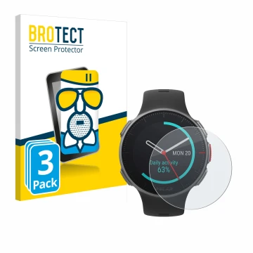 Vorderseite einer Produktverpackung mit dem Markenlogo BROTECT. Daneben ist das Gerät Polar Vantage V Titan mit dem zugehörige