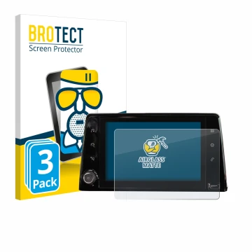 Vorderseite einer Produktverpackung mit dem Markenlogo BROTECT. Daneben ist das Gerät Peugeot Rifter 2019 Infotainment System 