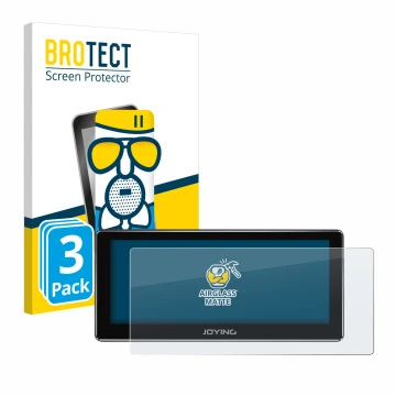 Vorderseite einer Produktverpackung mit dem Markenlogo BROTECT. Daneben ist das Gerät Joying 4G Car Radio 8.8