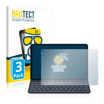 Vorderseite einer Produktverpackung mit dem Markenlogo BROTECT. Daneben ist das Gerät Huawei MatePad Pro (2019) mit dem zugehö