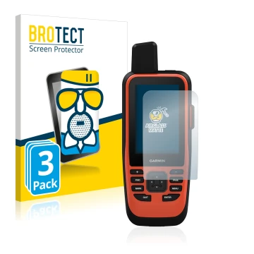 Vorderseite einer Produktverpackung mit dem Markenlogo BROTECT. Daneben ist das Gerät Garmin GPSMAP 86i mit dem zugehörigen Di