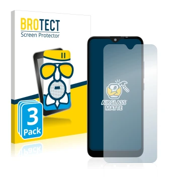 Vorderseite einer Produktverpackung mit dem Markenlogo BROTECT. Daneben ist das Gerät Gigaset GS110 mit dem zugehörigen Displa