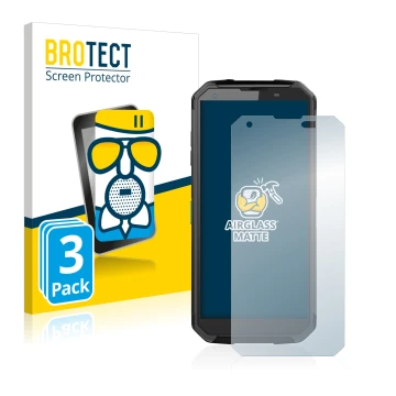 Vorderseite einer Produktverpackung mit dem Markenlogo BROTECT. Daneben ist das Gerät Blackview BV9500 Plus mit dem zugehörige