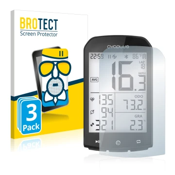 Vorderseite einer Produktverpackung mit dem Markenlogo BROTECT. Daneben ist das Gerät Cycplus M1 2.9