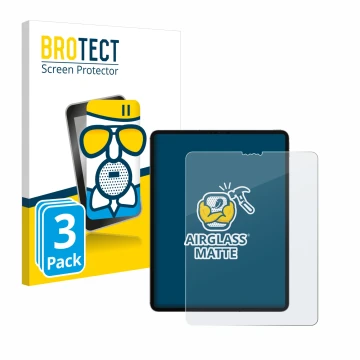 Vorderseite einer Produktverpackung mit dem Markenlogo BROTECT. Daneben ist das Gerät Apple iPad 12.9