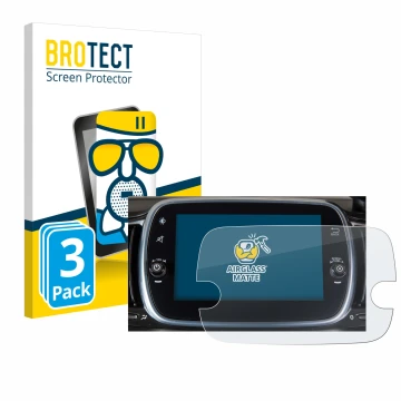 Vorderseite einer Produktverpackung mit dem Markenlogo BROTECT. Daneben ist das Gerät Fiat 595 Abarth Uconnect 7