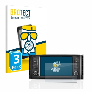 Vorderseite einer Produktverpackung mit dem Markenlogo BROTECT. Daneben ist das Gerät Seat Leon 5F 2018 Media System Plus 2016