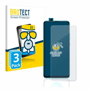Vorderseite einer Produktverpackung mit dem Markenlogo BROTECT. Daneben ist das Gerät Xiaomi Poco F2 Pro mit dem zugehörigen D