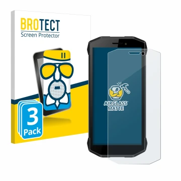 Vorderseite einer Produktverpackung mit dem Markenlogo BROTECT. Daneben ist das Gerät Evolveo Strongphone G5 mit dem zugehörig
