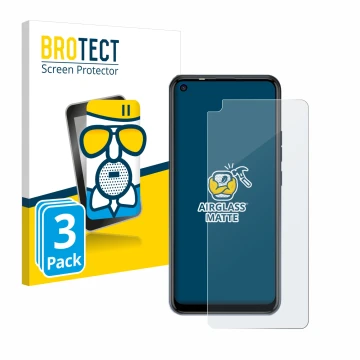 Vorderseite einer Produktverpackung mit dem Markenlogo BROTECT. Daneben ist das Gerät Tecno Spark 5 Pro mit dem zugehörigen Di