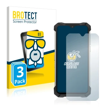 Vorderseite einer Produktverpackung mit dem Markenlogo BROTECT. Daneben ist das Gerät Doogee S88 Pro mit dem zugehörigen Displ