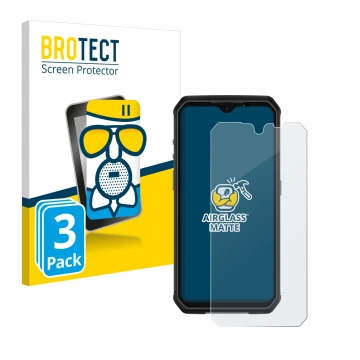 Vorderseite einer Produktverpackung mit dem Markenlogo BROTECT. Daneben ist das Gerät Ulefone Armor 9 mit dem zugehörigen Disp