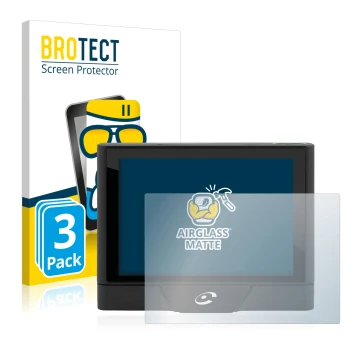 Vorderseite einer Produktverpackung mit dem Markenlogo BROTECT. Daneben ist das Gerät Coyote UP mit dem zugehörigen Displaysch