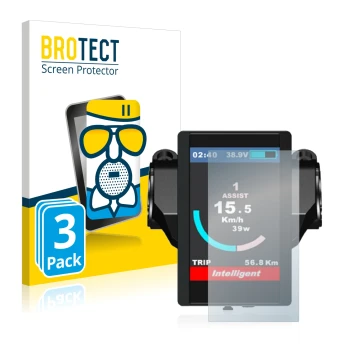 Vorderseite einer Produktverpackung mit dem Markenlogo BROTECT. Daneben ist das Gerät Bafang 850c mit dem zugehörigen Displays