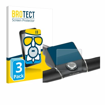 Vorderseite einer Produktverpackung mit dem Markenlogo BROTECT. Daneben ist das Gerät Motocaddy M5 GPS Electric Trolley mit de