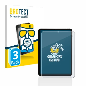 Vorderseite einer Produktverpackung mit dem Markenlogo BROTECT. Daneben ist das Gerät Apple iPad Air 4 WiFi 2020 (4. Gen.) mit