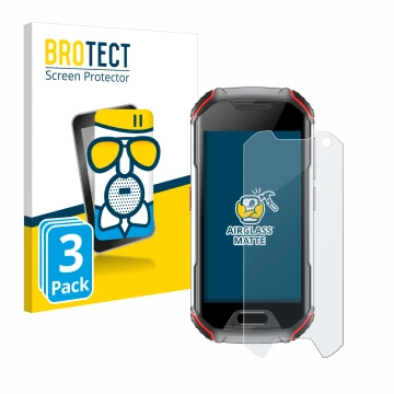 Vorderseite einer Produktverpackung mit dem Markenlogo BROTECT. Daneben ist das Gerät Unihertz Atom L mit dem zugehörigen Disp