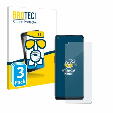 Vorderseite einer Produktverpackung mit dem Markenlogo BROTECT. Daneben ist das Gerät OnePlus Nord N10 5G mit dem zugehörigen 